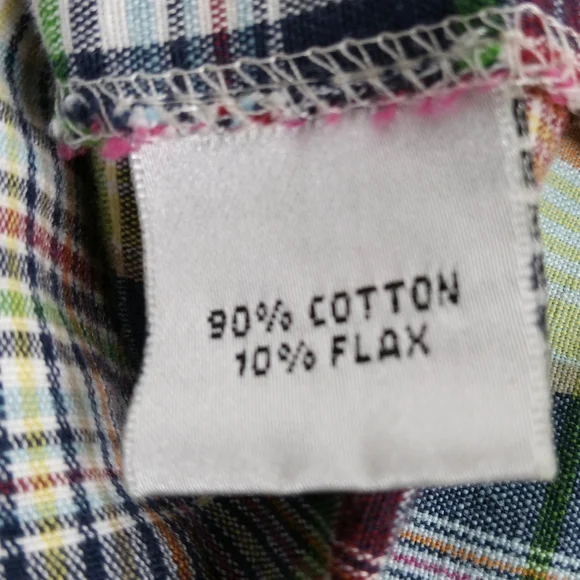 Talbots Blazer Size 10 Y2K Madras Plaid Button Up Pockets Cotton Flax Preppy - Picture 9 of 14